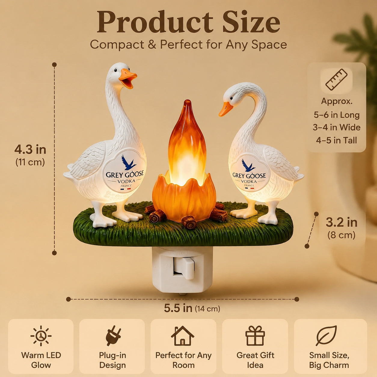 Bonfire Party Geese Night Light