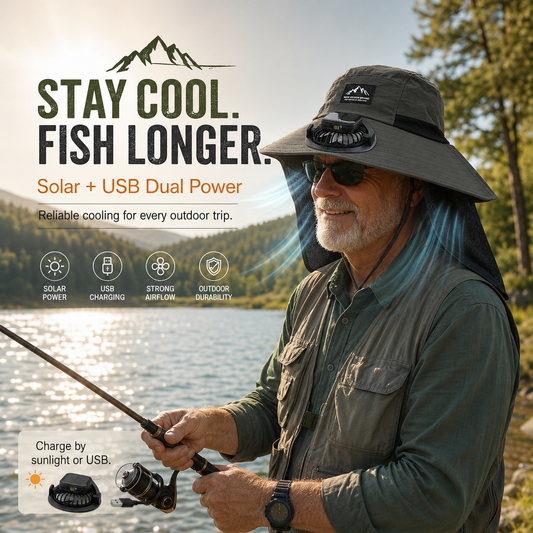 Solar Fan Sun Hat β Hands-Free Cooling for Hot Outdoor Days βπ¬