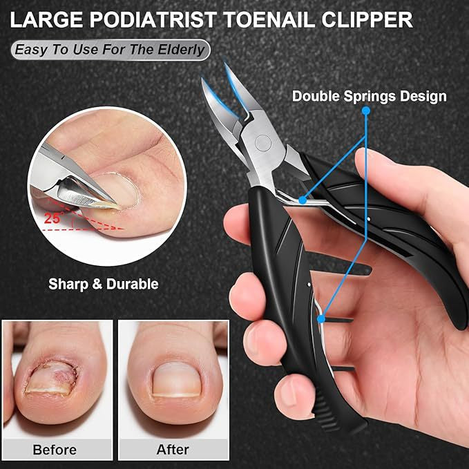 6-in-1 Heavy Duty Toenail Clipper Set for Thick & Ingrown Nails
