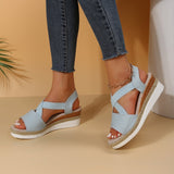 Zekear Summer Flat Wedge Heel Fish Mouth Casual Women's Sandals