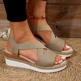 Zekear Summer Flat Wedge Heel Fish Mouth Casual Women's Sandals