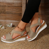 Zekear Summer Flat Wedge Heel Fish Mouth Casual Women's Sandals