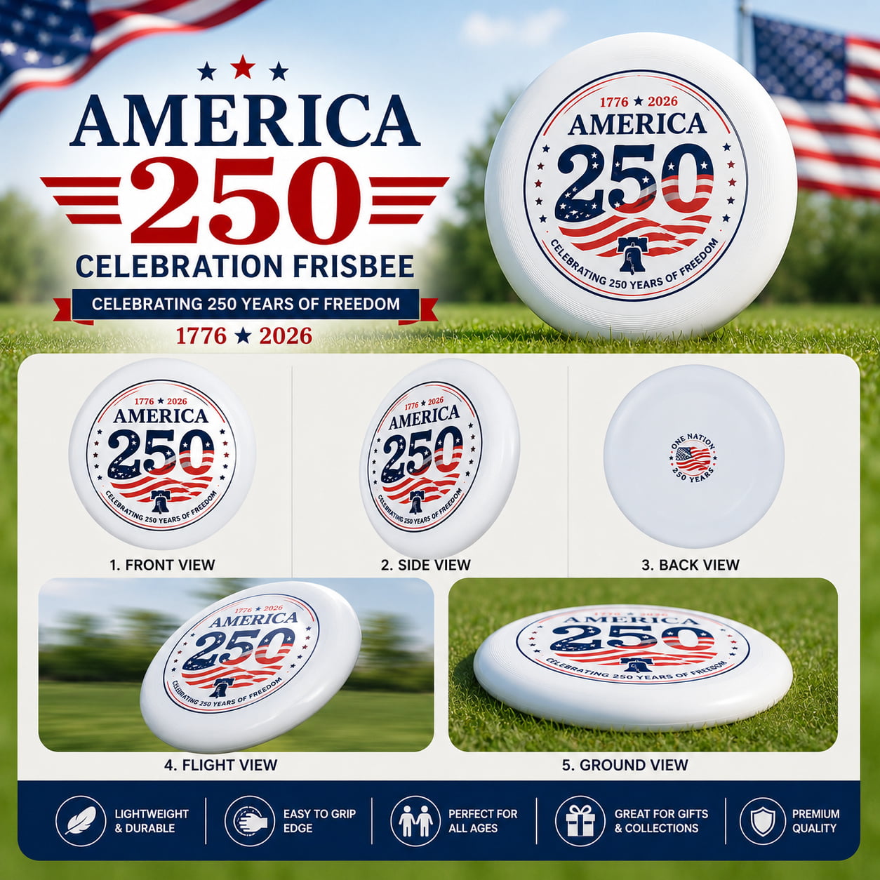 USA 250th Anniversary Commemorative Frisbee