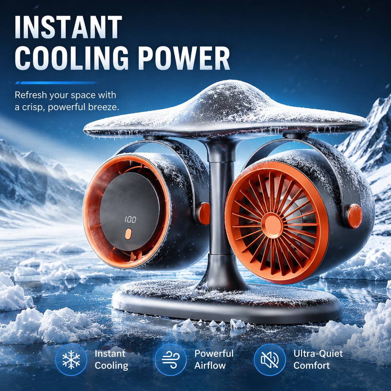 ✈️Airplane‑Style Dual Turbo Desktop Circulating Fan