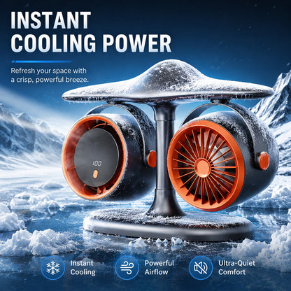 ✈️Airplane‑Style Dual Turbo Desktop Circulating Fan