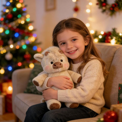 Cute Running Scottish Highland Cow Stuffed Animal