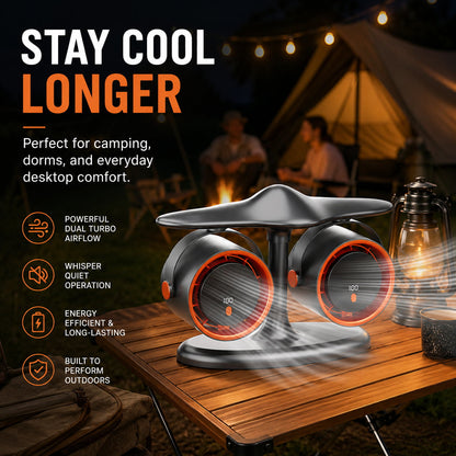 ✈️Airplane‑Style Dual Turbo Desktop Circulating Fan