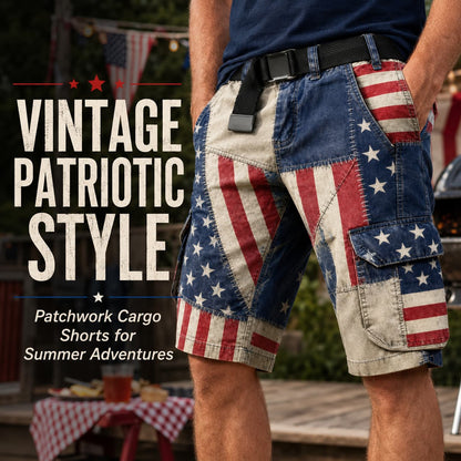 USA 250th Anniversary Vintage Cargo Shorts for Men
