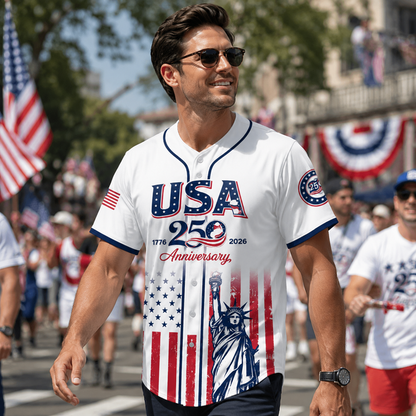 Patriotic Statue of Liberty 1776–2026 - USA 250th Anniversary Baseball Jersey Unisex Shirt