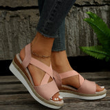 Zekear Summer Flat Wedge Heel Fish Mouth Casual Women's Sandals