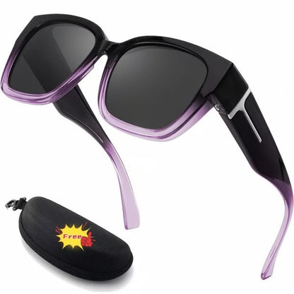 🕶️ Polarized Fit Over Sunglasses for Women – UV400 Protection Floral Frame Wear Over Prescription Glasses
