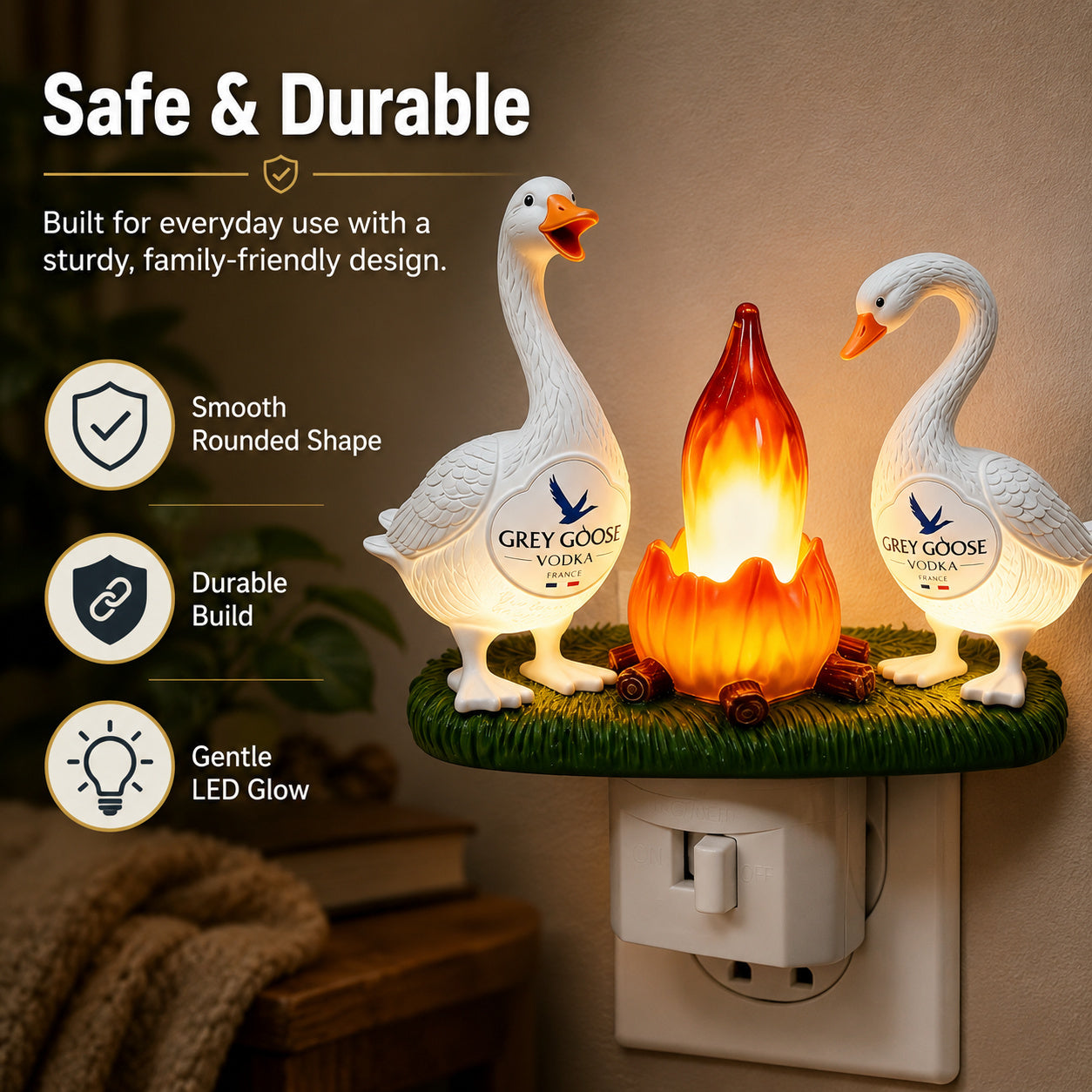 Bonfire Party Geese Night Light