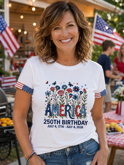 Zekear 250th Freedom Flower T-Shirt