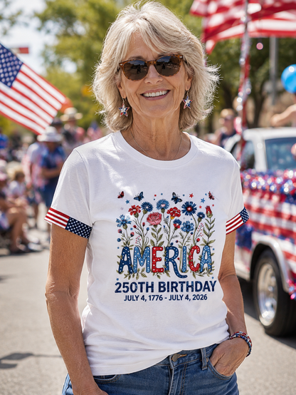 Zekear 250th Freedom Flower T-Shirt