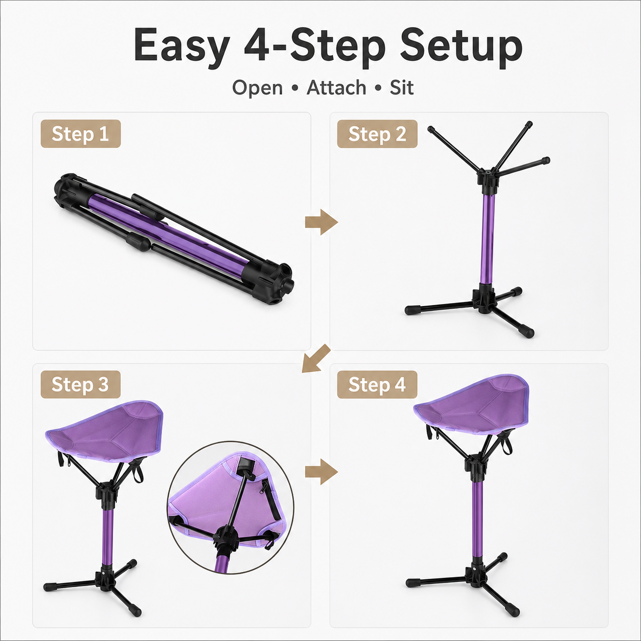 Portable Folding Tripod Stool – Lightweight Seat for Travel, Gardening & Outdoor Breaks
