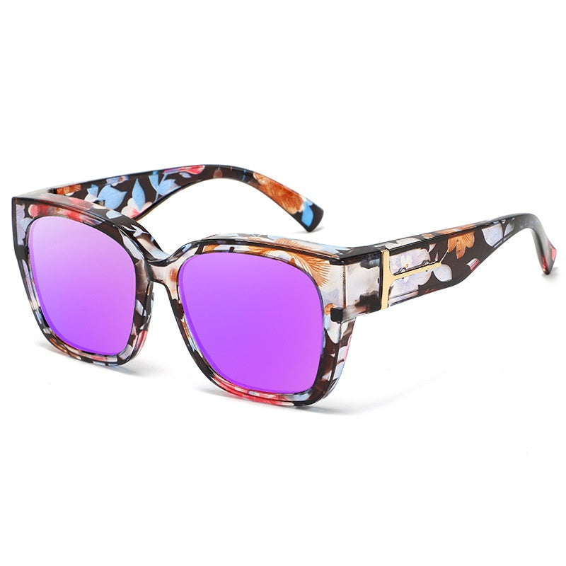 🕶️ Polarized Fit Over Sunglasses for Women – UV400 Protection Floral Frame Wear Over Prescription Glasses