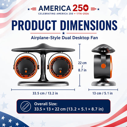 ✈️Airplane‑Style Dual Turbo Desktop Circulating Fan