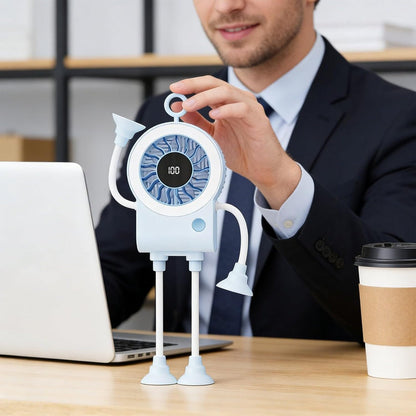 🌟🤖 Cute Robot Shaped Multi-scene Portable Desk Fan