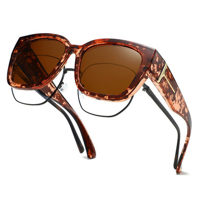 🕶️ Polarized Fit Over Sunglasses for Women – UV400 Protection Floral Frame Wear Over Prescription Glasses