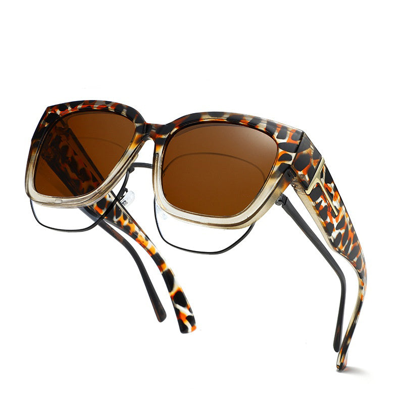 🕶️ Polarized Fit Over Sunglasses for Women – UV400 Protection Floral Frame Wear Over Prescription Glasses