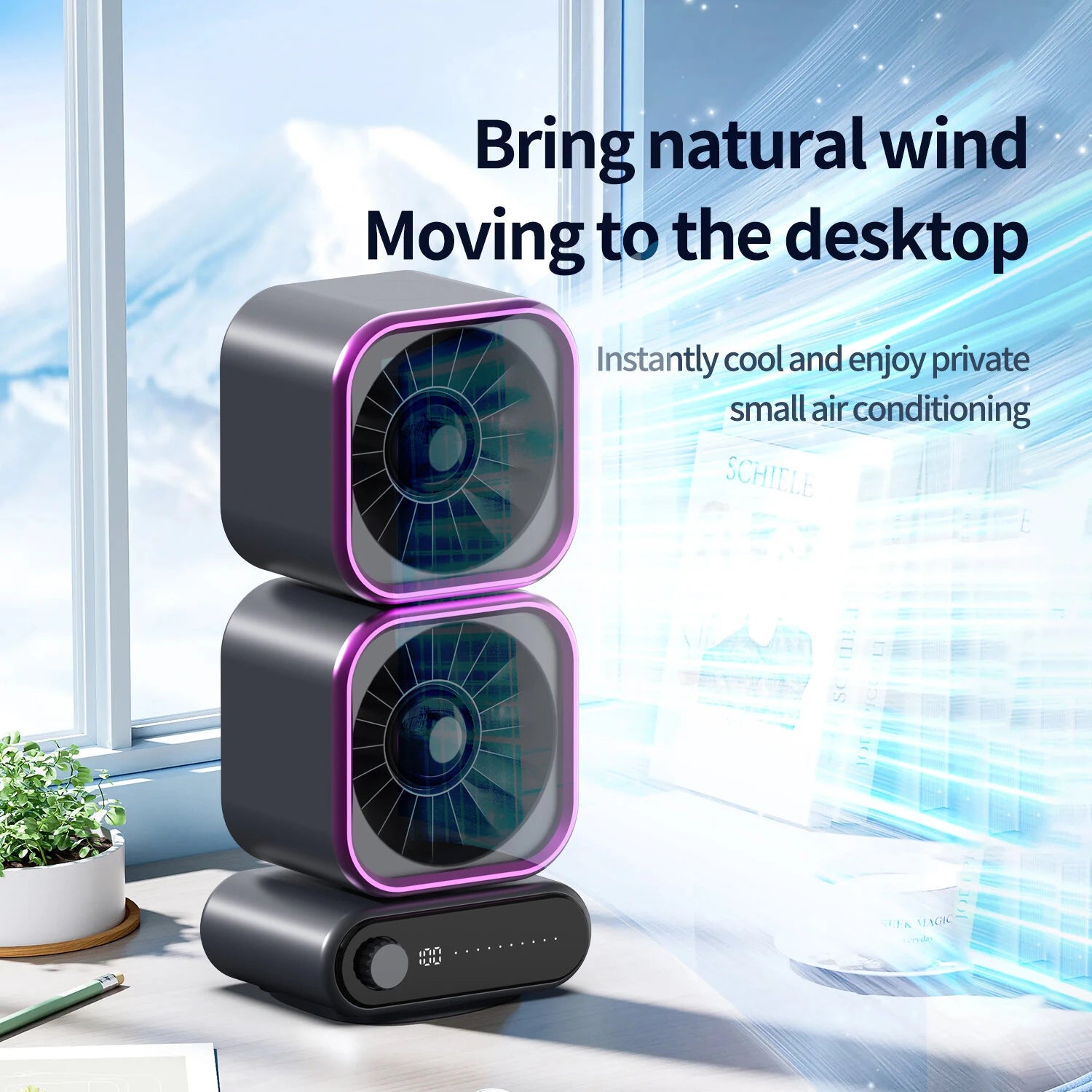 Zekear™ 360° Smart Desk Fan – Powerful Cooling in a Compact Design