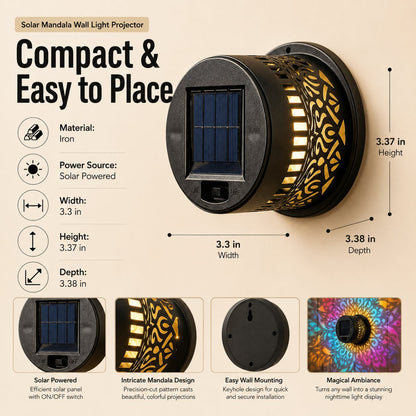 🌞 50% OFF NOW! 🌀 Solar Mandala Light – Stunning Pattern Projection, 2-in-1 Floor & Wall Design & IP65 Waterproof Auto On/Off 🌿