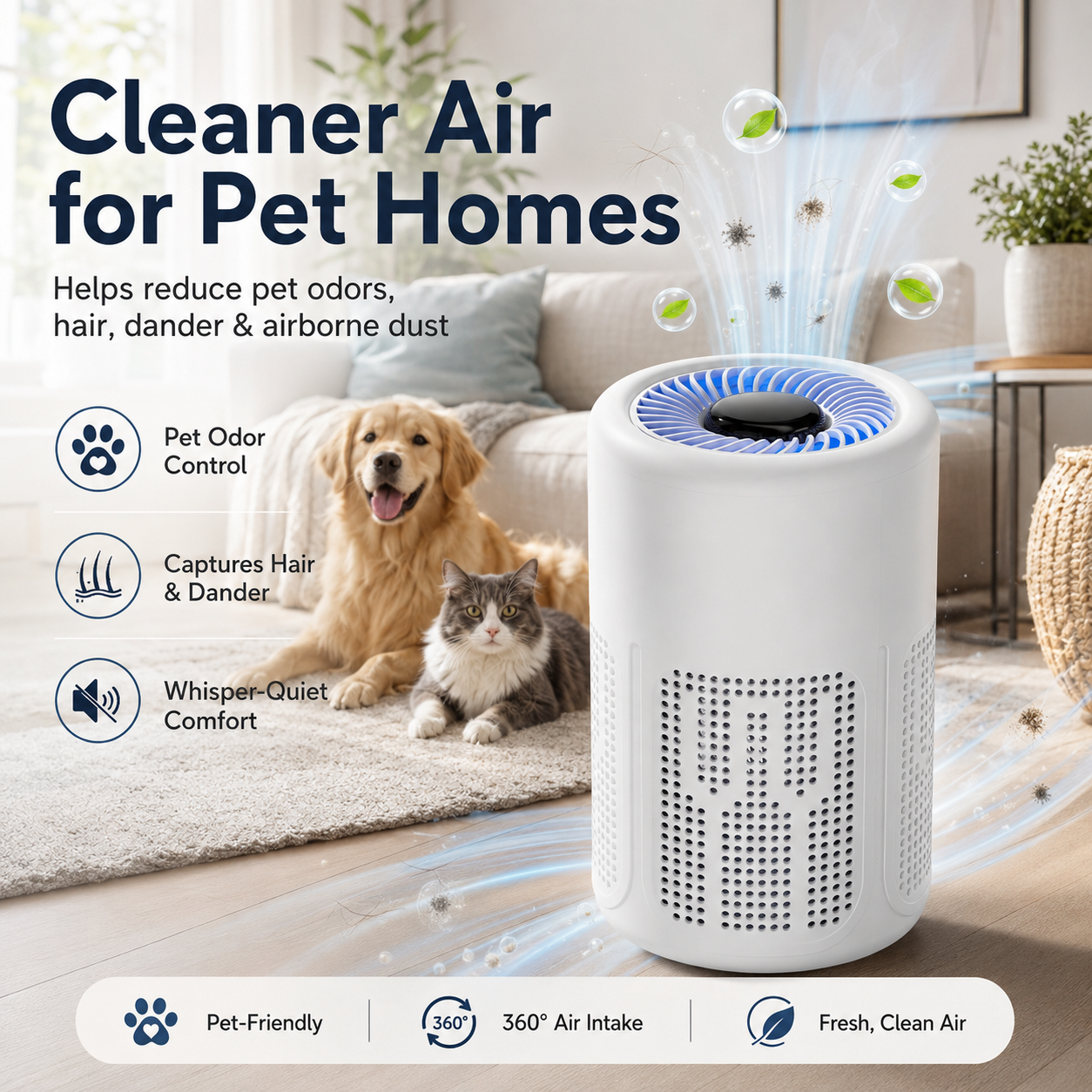 🌬️ 50% OFF! 🔥 Compact home air purifier – 2026 bestseller – Quiet, energy-efficient, and perfect for allergy sufferers, dust, and pet hair 🏠