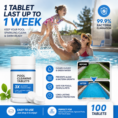 🏊‍♂️ Pool Cleaning Tablets for Crystal Clear Water – Drop, Dissolve, Dive In! 🌊✨
