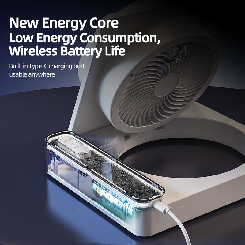 Rechargeable Multifunctional Cooling Fan – 4000mAh Wall-Mount Fan with LED Display & 100-Speed Control