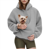 Zekear Cat Dog Pouch Hoodie for Women
