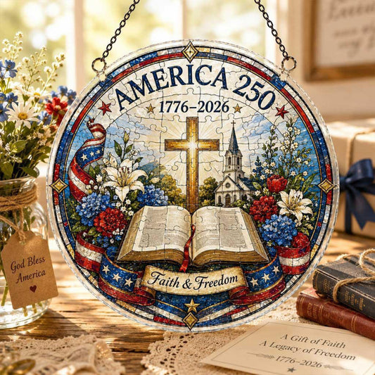 250th Anniversary Acrylic Puzzle Suncatcher Window Hanging