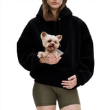 Zekear Cat Dog Pouch Hoodie for Women