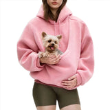 Zekear Cat Dog Pouch Hoodie for Women