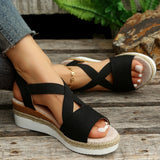 Zekear Summer Flat Wedge Heel Fish Mouth Casual Women's Sandals