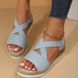 Zekear Summer Flat Wedge Heel Fish Mouth Casual Women's Sandals