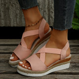 Zekear Summer Flat Wedge Heel Fish Mouth Casual Women's Sandals