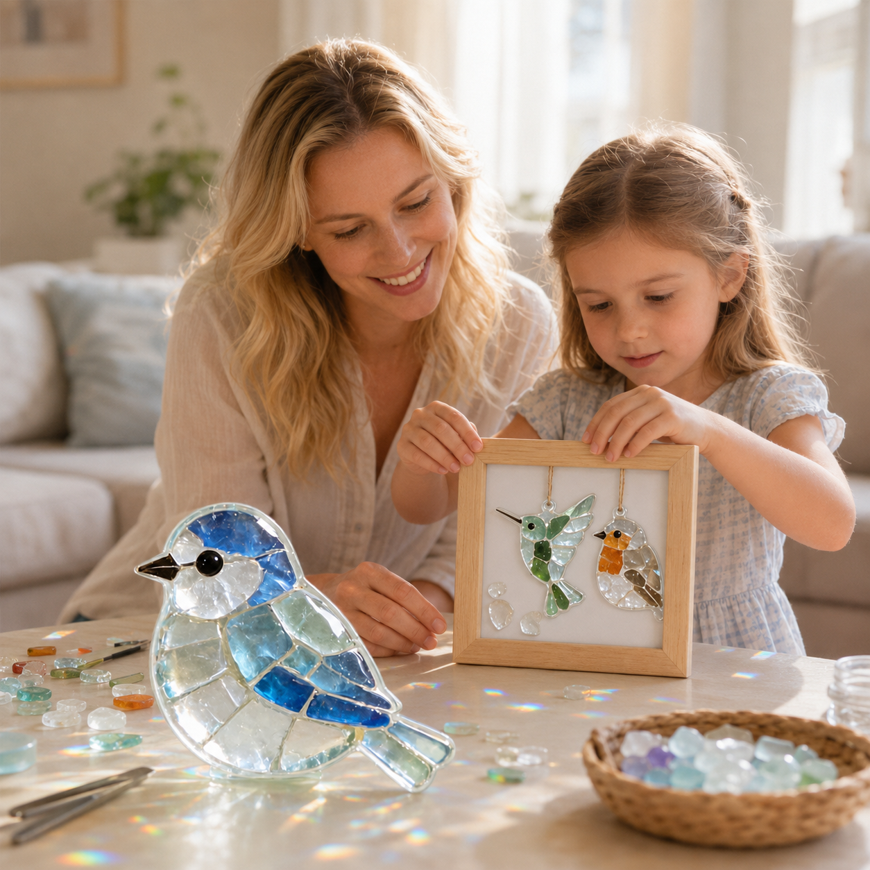🌊 DIY Sun Catcher Sea Glass Collage Kit