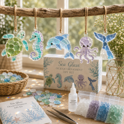 🌊 DIY Sun Catcher Sea Glass Collage Kit