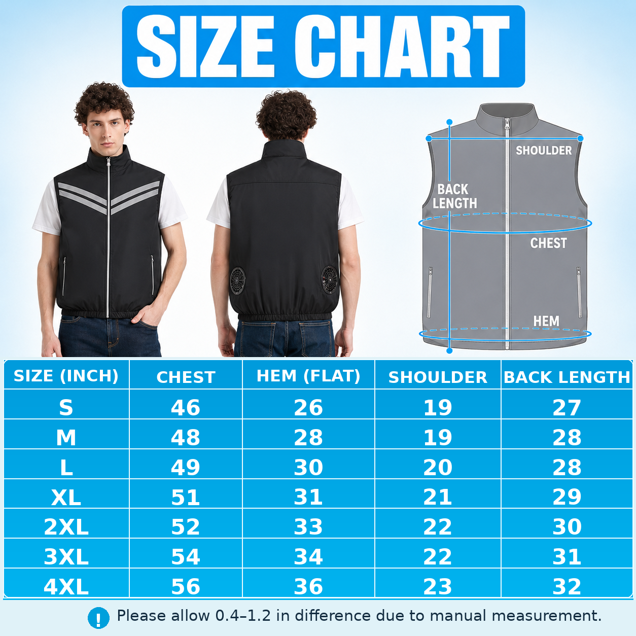 Cooling Vest for Men with Power Bank and Dual Fan Runtime Air Conditioned Workwear