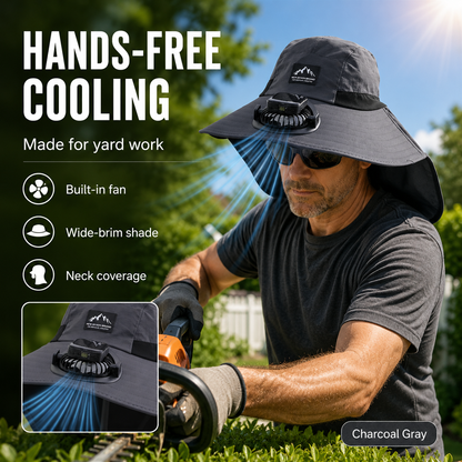 Solar Fan Sun Hat – Hands-Free Cooling for Hot Outdoor Days ☀🌬