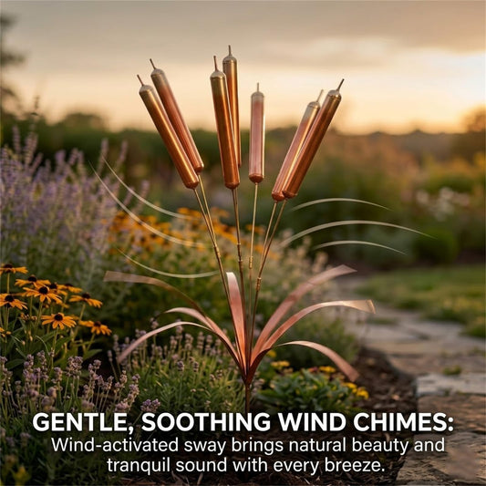 Copper Cattail Wind Chimes