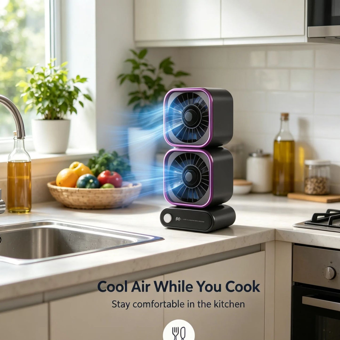 Zekear™ 360° Smart Desk Fan – Powerful Cooling in a Compact Design