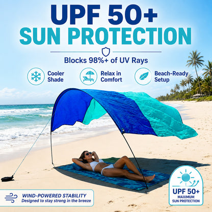 Wind‑Powered Beach Tent Shade Canopy