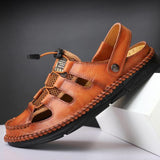 Men's Sandals Sewing Velcro Round Toe Shoes