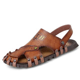 Men Leather Flat Heel Summer Daily Sandals