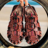 Men Summer Beach Leather Flat Sandals