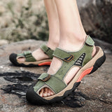 Men's Outdoor Cowhide Leather Flat Sandals