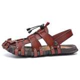 Men Summer Beach Leather Flat Sandals