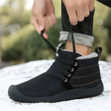 Men's Winter Casual Comfy Waterproof Cloth Warm Lining Ankle Snow Shoes