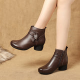 Women's Winter Boots Genuine Leather Shoes Handmade